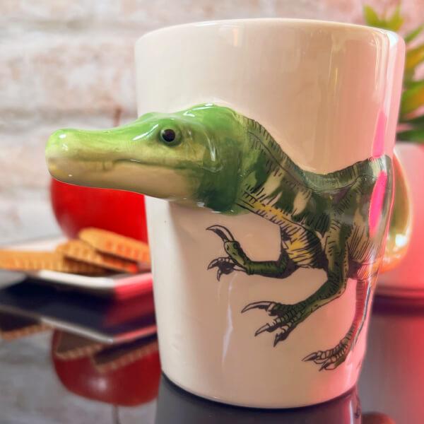 Velociraptor dinoszaurusz 3D bögre